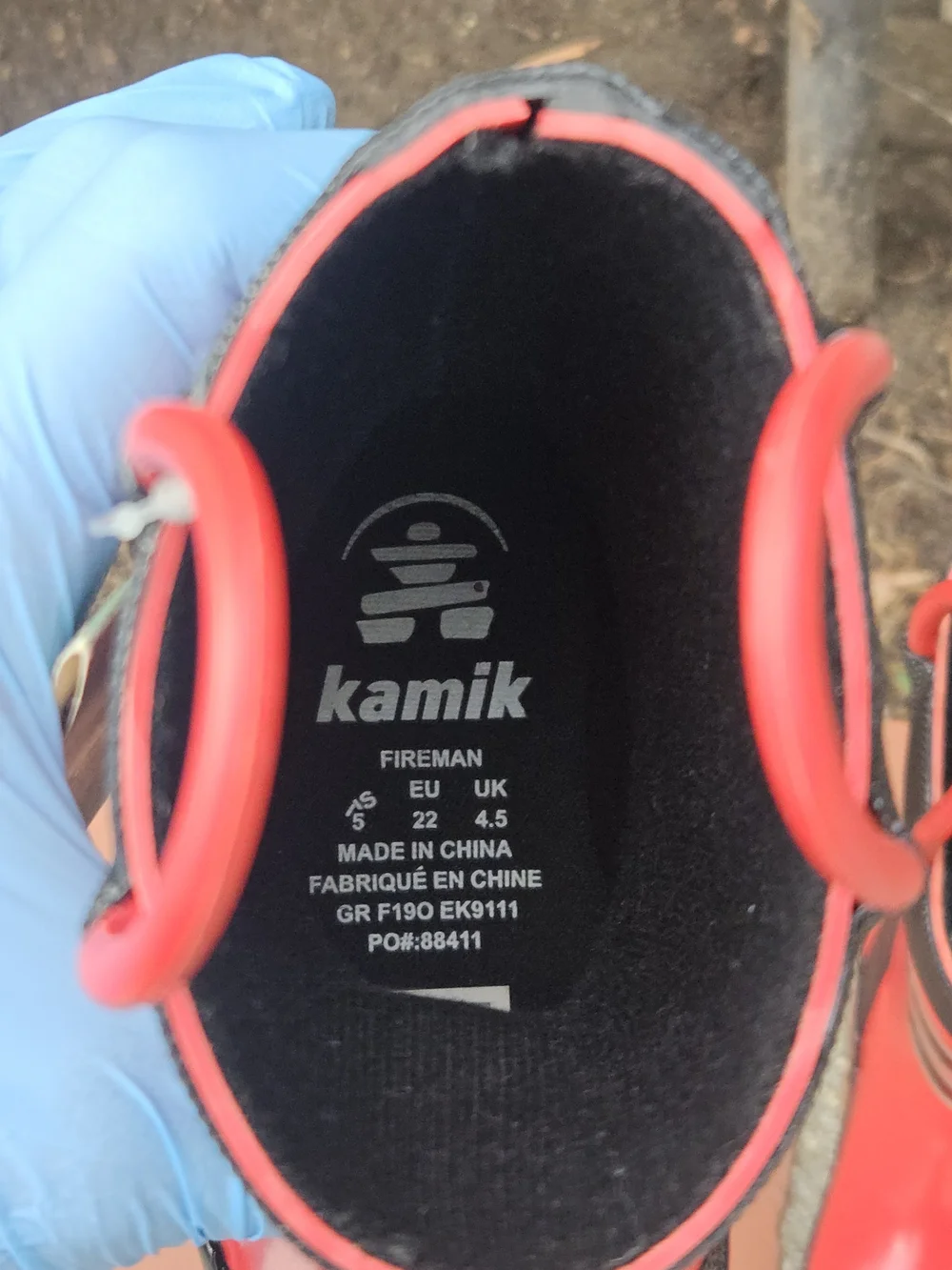 Kamik Kids' Red Firefighter Rain Boots